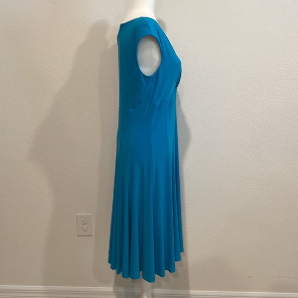 Ralph Lauren faux wrap top dress in Aqua blue. - Picture 7 of 9